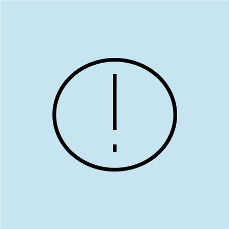 Ikon som illustrerar en cirkel med ett utropstecken i mitten.